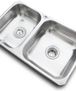 DHINOX PILETA ACERO INOXIDABLE DOBLE 63X37X18 H63/18