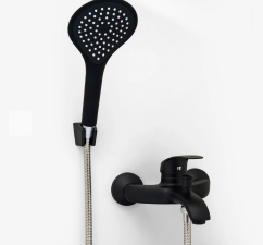 MOZART 7421 BAÑO DUCHADOR MONOCOMANDO VITRA NEGRO CON TRANSFERENCIA