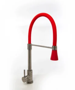 MOZART 9921 COCINA MESADA MONOCOMANDO DALLAS ROJA PUENTE ROCIADOR FLEXIBLE