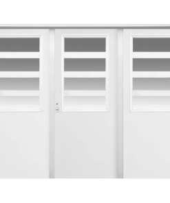 BARMETAL PORTON DOBLE CHAPA INYECTADA VIDRO REPARTIDO 3 HOJAS DE ABRIR 810 240 X 200 CON PINTURA ANTICORROSIVA BASE